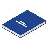 icône de livre scolaire bleu, style isométrique vecteur