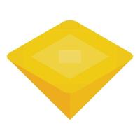 icône de pierre précieuse jaune, style isométrique vecteur
