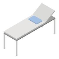 icône de lit d'hôpital, style isométrique vecteur