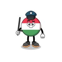 illustration de dessin animé de la police du drapeau de la hongrie vecteur