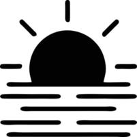 icône du soleil sur fond blanc, illustration du symbole de l'icône du soleil en noir sur fond blanc vecteur