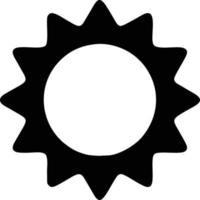 icône du soleil sur fond blanc, illustration du symbole de l'icône du soleil en noir sur fond blanc vecteur