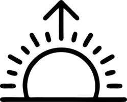 icône du soleil sur fond blanc, illustration du symbole de l'icône du soleil en noir sur fond blanc vecteur