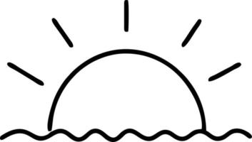 icône du soleil sur fond blanc, illustration du symbole de l'icône du soleil en noir sur fond blanc vecteur