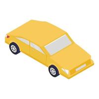 icône de voiture jaune, style isométrique vecteur