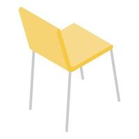 icône de chaise de bureau jaune, style isométrique vecteur