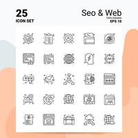 25 seo web icon set 100 eps modifiables 10 fichiers business logo concept idées ligne icône design vecteur