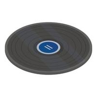 icône de disque vinyle bleu, style isométrique