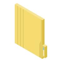 icône de dossier de fichiers jaune, style isométrique vecteur