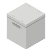 icône de boîte de colis cube, style isométrique vecteur
