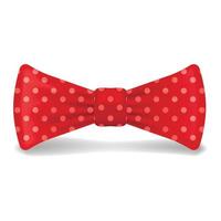 icône de noeud papillon à polka rouge, style réaliste vecteur