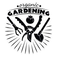 logo de jardinage biologique, style simple vecteur