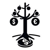 icône d'arbre d'argent, style simple vecteur