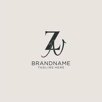 initiales monogramme de lettre zn avec un style de luxe élégant. identité d'entreprise et logo personnel vecteur