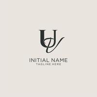 initiales monogramme de lettre uv avec un style de luxe élégant. identité d'entreprise et logo personnel vecteur