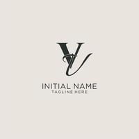 initiales monogramme de lettre vv avec un style de luxe élégant. identité d'entreprise et logo personnel vecteur