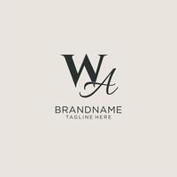 initiales wa lettre monogramme avec un style de luxe élégant. identité d'entreprise et logo personnel vecteur