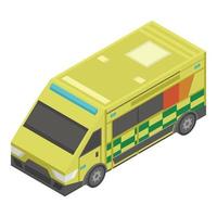 icône d'ambulance d'urgence, style isométrique vecteur