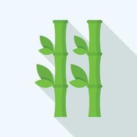 icône de plante de bambou, style plat vecteur