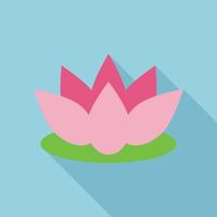 icône de fleur de lotus, style plat vecteur