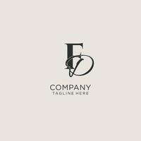 initiales monogramme de lettre fd avec un style de luxe élégant. identité d'entreprise et logo personnel vecteur