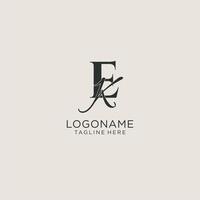 initiales monogramme de lettre ek avec un style de luxe élégant. identité d'entreprise et logo personnel vecteur