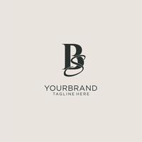 initiales bs lettre monogramme avec un style de luxe élégant. identité d'entreprise et logo personnel vecteur