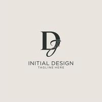initiales monogramme de lettre dj avec un style de luxe élégant. identité d'entreprise et logo personnel vecteur