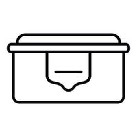 icône de boîte à lunch en plastique écologique, style de contour vecteur