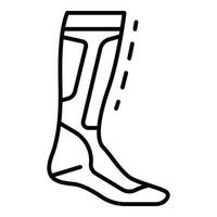 icône de chaussette de hockey, style de contour vecteur