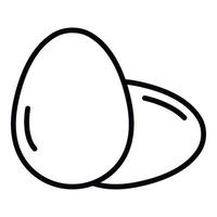 icône de deux œufs entiers, style de contour vecteur