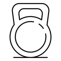 icône de kettlebell, style de contour vecteur