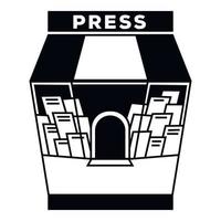 icône de kiosque de presse de rue, style simple vecteur