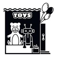 icône de kiosque à jouets, style simple vecteur