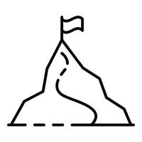 icône de montagne de station de ski, style de contour vecteur