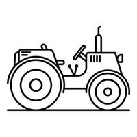 icône de tracteur agricole, style de contour vecteur