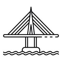 icône de pont de ville, style de contour vecteur