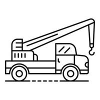 icône de grue de camion, style de contour vecteur