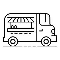 icône de camion de ville de maïs, style de contour vecteur