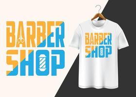 conception de t-shirt de typographie de salon de coiffure vecteur