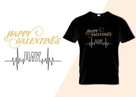 conception de t-shirt de typographie joyeuse saint valentin vecteur