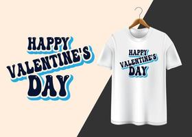 conception de t-shirt de typographie joyeuse saint valentin vecteur