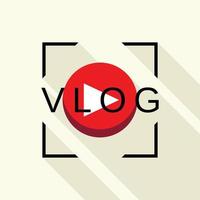 logo vlog en ligne, style plat vecteur