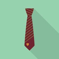 icône de cravate marron, style plat vecteur