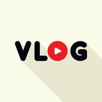 logo vlog tutoriel, style plat vecteur