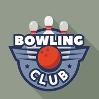 logo du club moderne de bowling, style plat vecteur