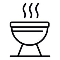 icône de cuisine barbecue, style de contour vecteur