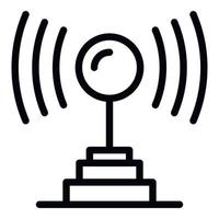 icône d'emplacement de radio d'alimentation, style de contour vecteur