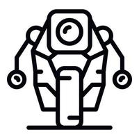 icône du futur robot, style de contour vecteur