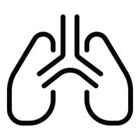 icône de poumons humains, style de contour vecteur